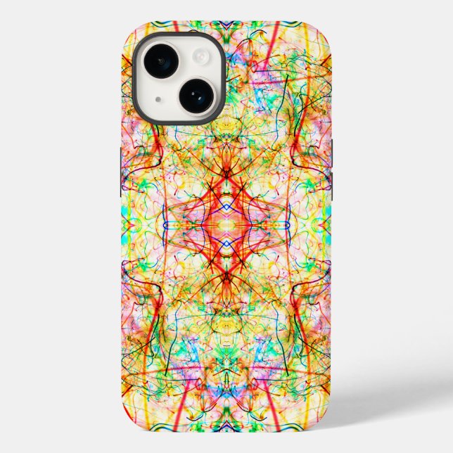 Cute colourful abstract lines throw pillow Case-Mate iPhone case (Back)