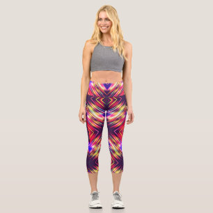 Cute colourful abstract lines throw pillow iPhone Capri Leggings