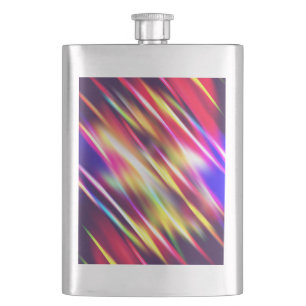 Cute colourful abstract lines throw pillow iPhone  Hip Flask