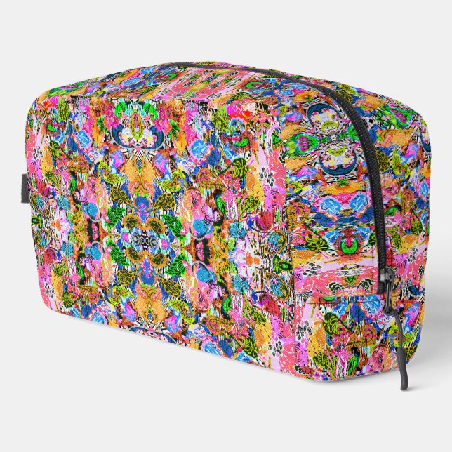 Cute colourful abstract mixed paisley flowers dopp kit (Right Corner)