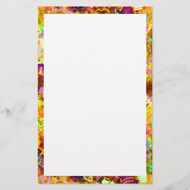 Cute colourful abstract paint stationery (Front)
