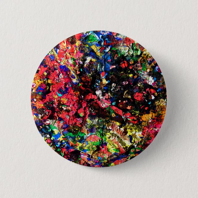 Cute colourful abstract painting 2 inch round button (Front)