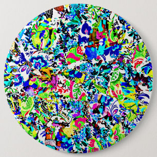 Cute colourful abstract painting 6 inch round button