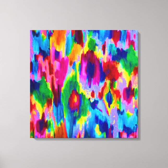 Cute colourful abstract painting design canvas print (Front)
