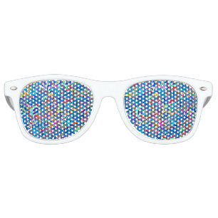 Cute colourful abstract painting flowers retro sunglasses