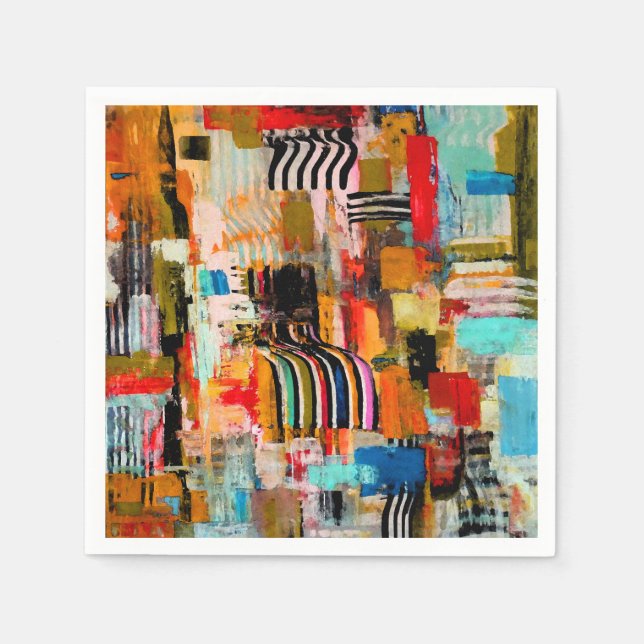 Cute colourful abstract painting napkin (Front)