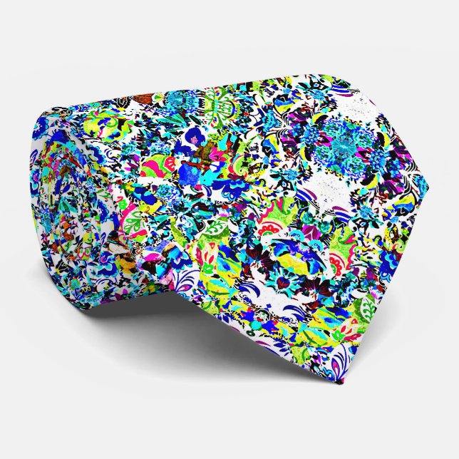 Cute colourful abstract painting tie (Rolled)