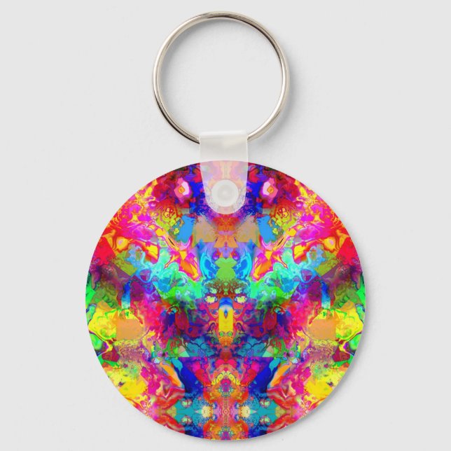 Cute colourful abstract phantom keychain (Front)