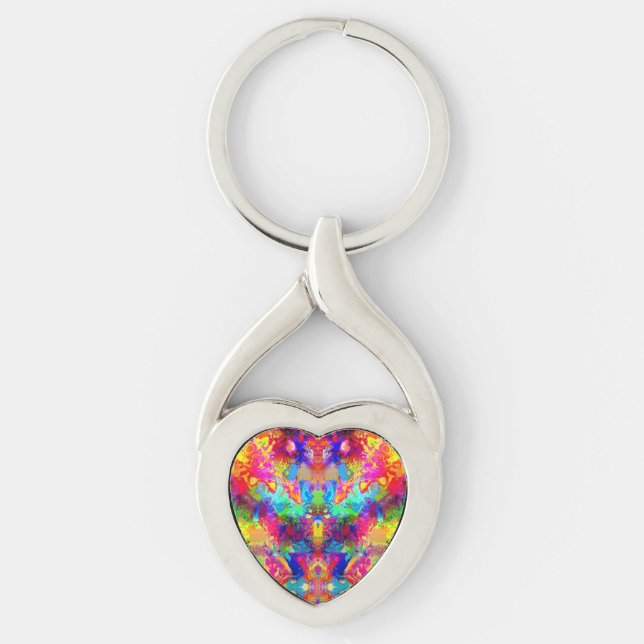 Cute colourful abstract phantom throw pillow keychain (Front)