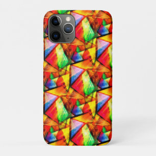 Cute colourful abstract seamless triangles pattern iPhone 11 pro case