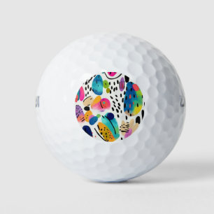 Cute Colourful Abstract Shapes Pattern Golf Balls