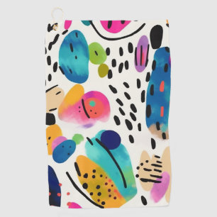 Cute Colourful Abstract Shapes Pattern Golf Towel