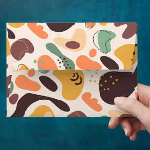 Cute Colourful Abstract Shapes Pattern Retro Envelope