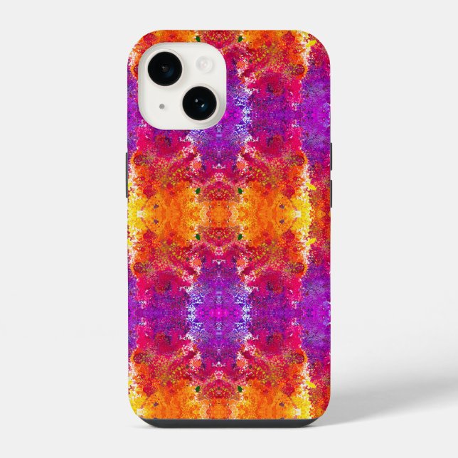 Cute colourful abstract splatter paint iPhone case (Back)