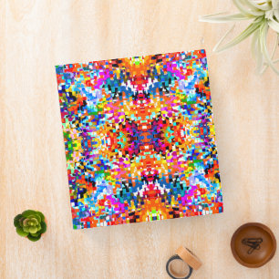 Cute colourful abstract squares binder