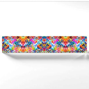 Cute colourful abstract squares nameplate