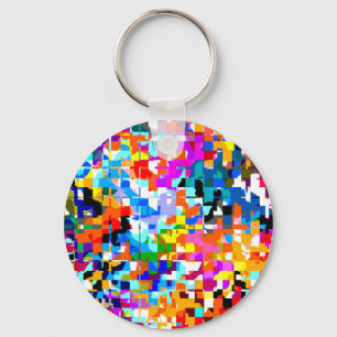 Cute colourful abstract squares notebook keychain