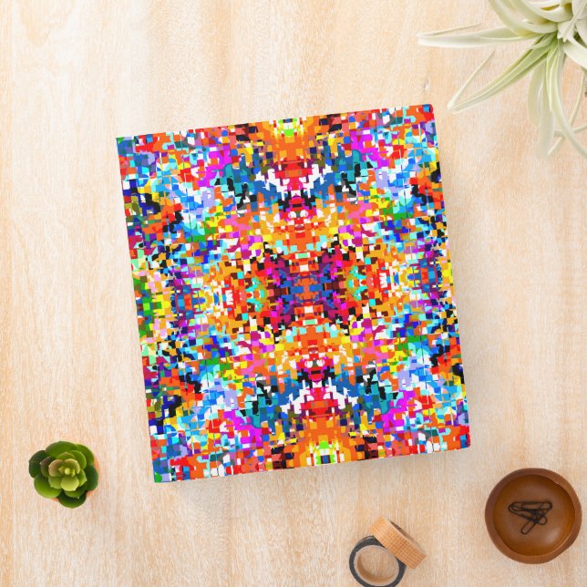 Cute colourful abstract squares notebook laptop sl binder (In Situ)