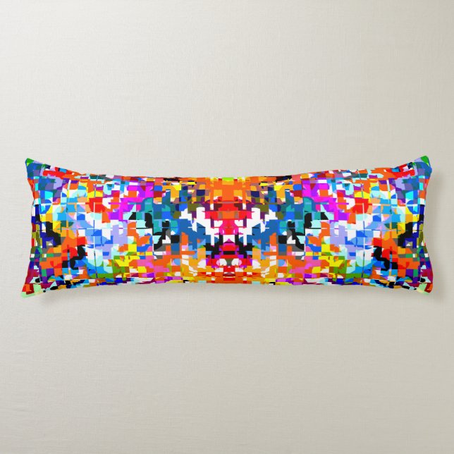 Cute colourful abstract squares notebook laptop sl body pillow (Front)