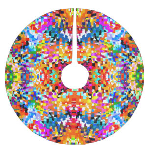 Cute colourful abstract squares notebook laptop sl brushed polyester tree skirt