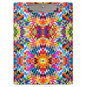Cute colourful abstract squares notebook laptop sl clipboard