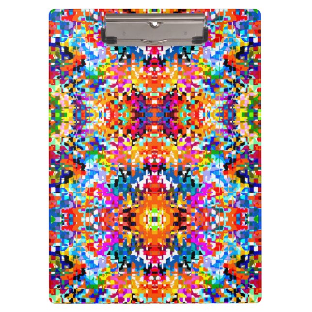 Cute colourful abstract squares notebook laptop sl clipboard (Front)