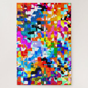 Cute colourful abstract squares notebook laptop sl jigsaw puzzle
