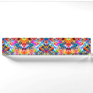 Cute colourful abstract squares notebook laptop sl nameplate