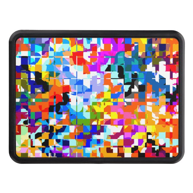 Cute colourful abstract squares notebook laptop sl trailer hitch cover (Front)