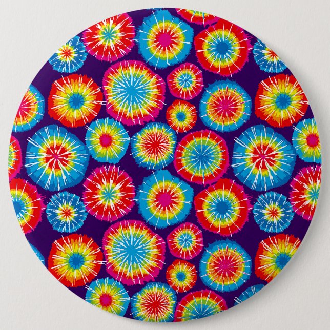 Cute colourful abstract suns patterns 6 inch round button (Front)