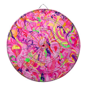 Cute colourful abstract swirls painting dartboard