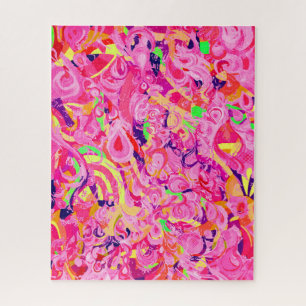 Cute colourful abstract swirls painting jigsaw puzzle