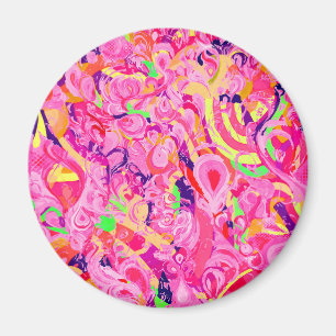 Cute colourful abstract swirls painting magnet