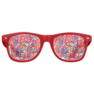 Cute colourful abstract waves painting retro sunglasses