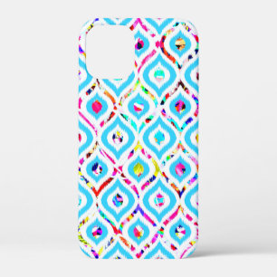 Cute colourful abstract zigzag patterns iPhone 12 mini case