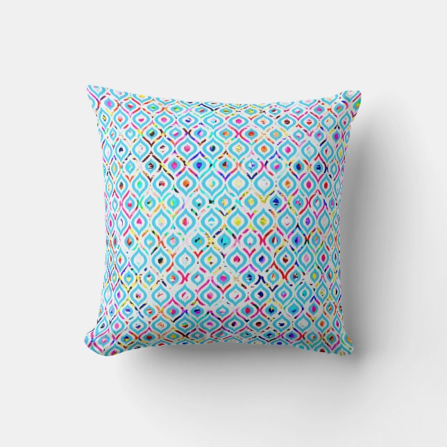 Cute colourful abstract zigzag patterns throw pillow (Front)
