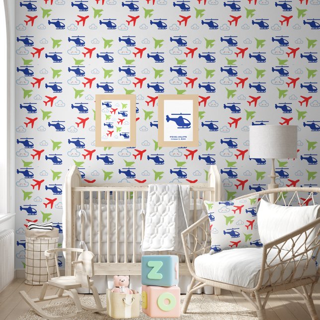 Cute Colourful Airplane & Clouds, Fun Aviator Wallpaper (Creator Uploaded)