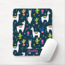 Cute Colourful Alpaca Cactus Personalized Name