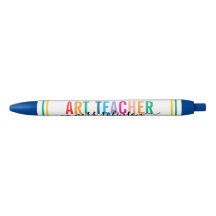 Cute Colourful Art Teacher Pen with Custom Name