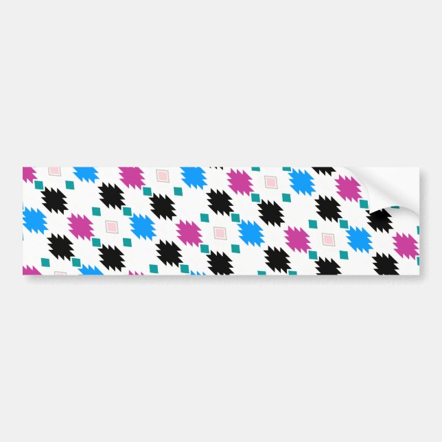 Cute colourful aztec pattern bumper sticker (Front)