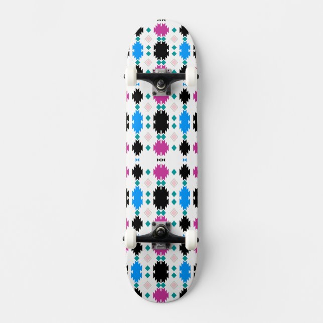 Cute colourful aztec pattern skateboard (Front)