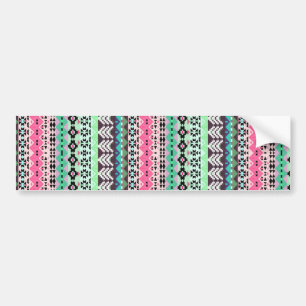 Cute colourful aztec patterns design bumper sticker