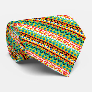 Cute colourful aztec patterns design tie