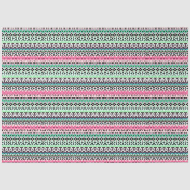 Cute colourful aztec patterns design tissue paper (Front)
