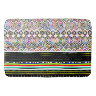 Cute colourful aztec tribal patterns bath mat