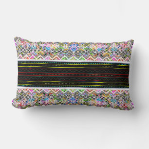 Cute colourful aztec tribal patterns lumbar pillow