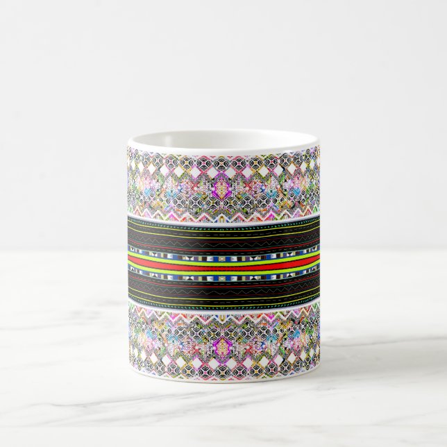 Cute colourful aztec tribal patterns magic mug (Center)