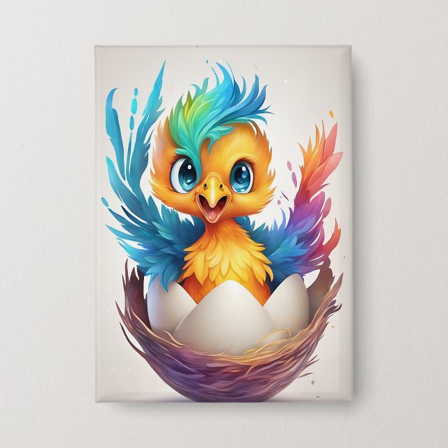 Cute Colourful Baby Phoenix Hatching (Front)