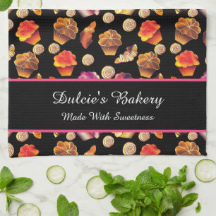 Cute Colourful Bakery, Chef, Caterer, Pastry Maker Kitchen Towel