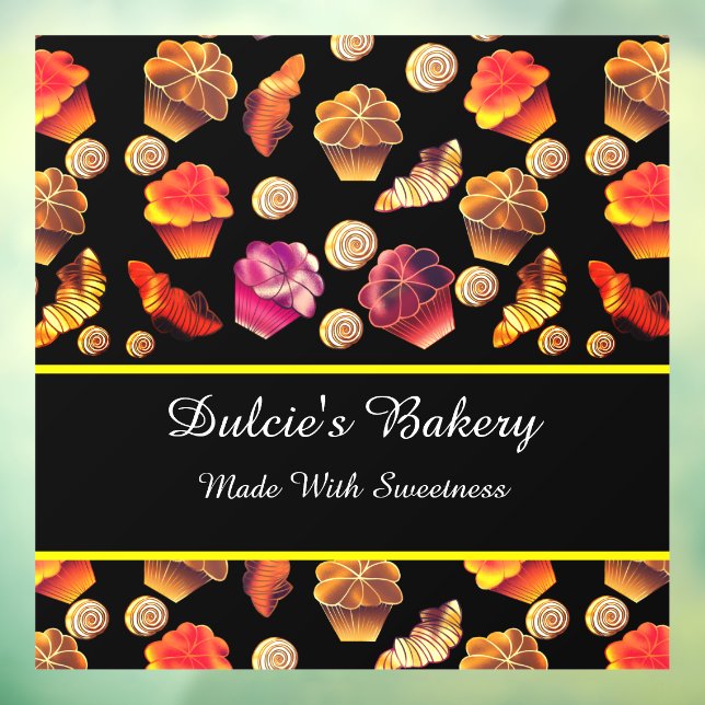 Cute Colourful Bakery, Chef, Caterer, Pastry Maker Window Cling (Sheet 3)